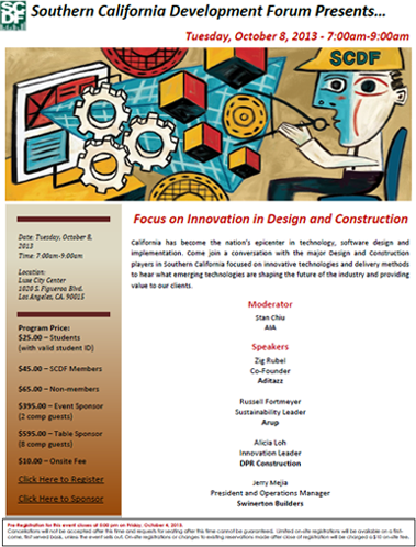 Focus on Innovation in Design and Construction, 10.08.13